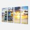 Designart - Miami South Beach Sunrise - Large Seashore Canvas Wall Art